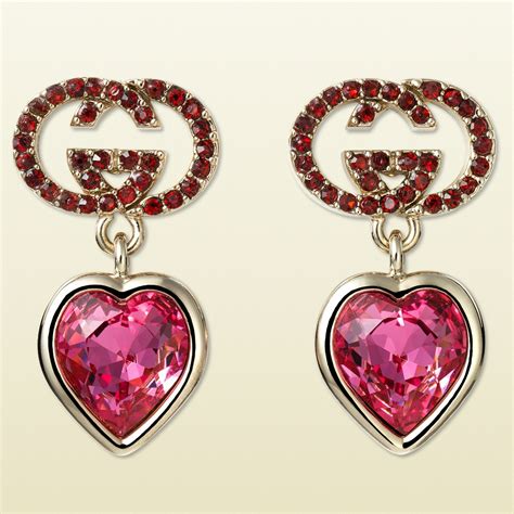 gucci heart drop earrings|gucci trademark heart earrings.